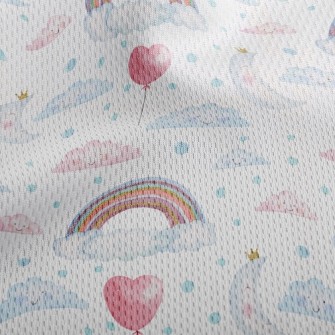 Watercolor Rainbow Balloons Athletic Mesh Flat Back