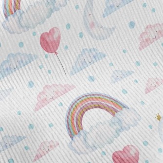 Watercolor Rainbow Balloons Standard Corduroy
