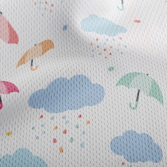 Rainy Day Umbrella Athletic Mesh Flat Back