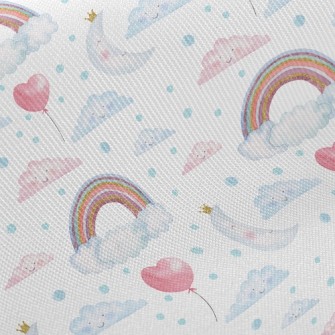 Watercolor Rainbow Balloons Twill
