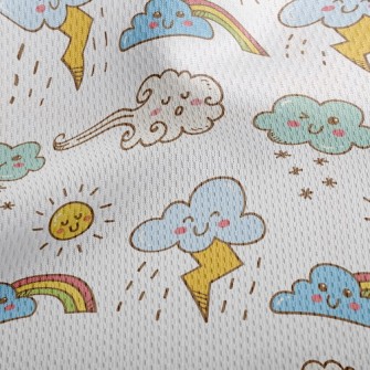 Emoji Weather Map Athletic Mesh Flat Back