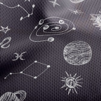 Constellations And Planets Athletic Mesh Flat Back