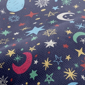 Doodle Stars Moon Performance Linen