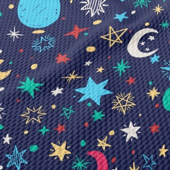 Doodle Stars Moon Birdseye Piqué
