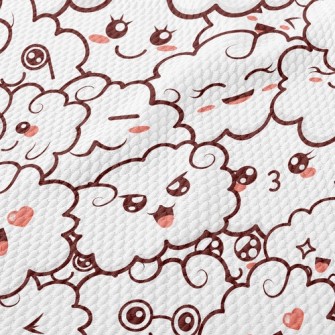 Funny Expression Clouds Birdseye Piqué