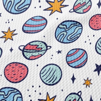 Planets And Stars Birdseye Piqué