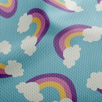 Rainbow Clouds Athletic Mesh Flat Back