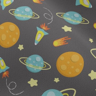 Spaceship And Planet Chiffon