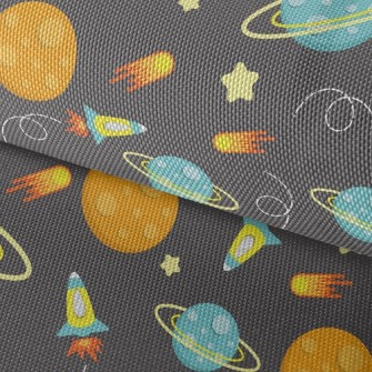 Spaceship And Planet Waterproof Oxford