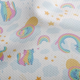 Rainbow Cat Athletic Mesh Flat Back