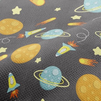 Spaceship And Planet Performance Linen