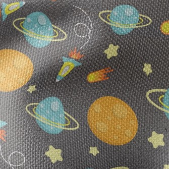 Spaceship And Planet Waterproof Canvas