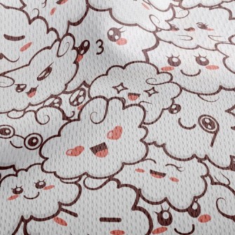 Funny Expression Clouds Athletic Mesh Flat Back