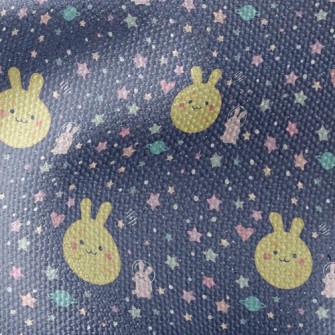 Moon Space Bunny Waterproof Canvas