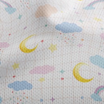 Rainbow Clouds Athletic Mesh Flat Back