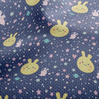 Moon Space Bunny Athletic Mesh Flat Back