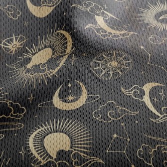 Sun Moon Stars Athletic Mesh Flat Back