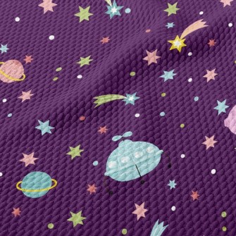 Outer Space Flying Saucer Birdseye Piqué