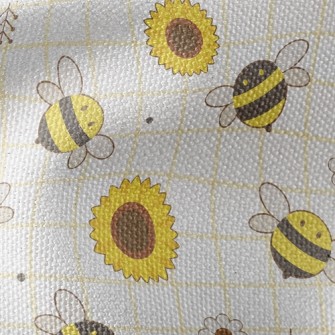 Bee And Sunflower Waterproof Canvas