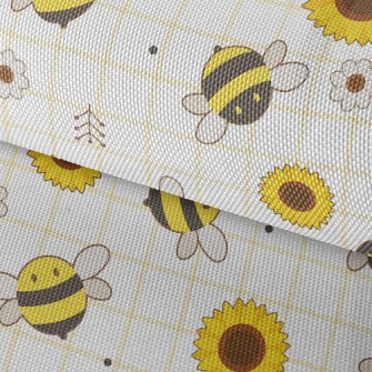 Bee And Sunflower Waterproof Oxford