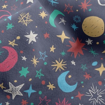 Doodle Stars Moon Micro Fleece