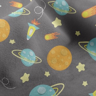 Spaceship And Planet Micro Fleece