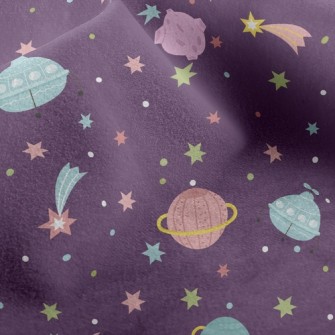 Outer Space Flying Saucer Micro Fleece