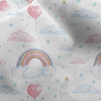 Watercolor Rainbow Balloons Micro Fleece