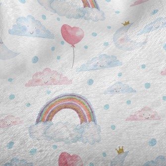Watercolor Rainbow Balloons Minky