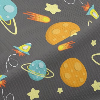 Spaceship And Planet Piqué