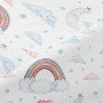 Watercolor Rainbow Balloons Piqué