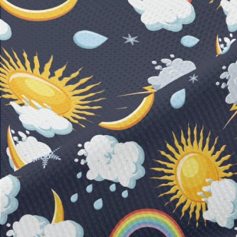 Sun Cloud Rainbow Piqué