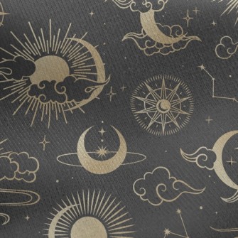 Sun Moon Stars Jersey Backed Fleece