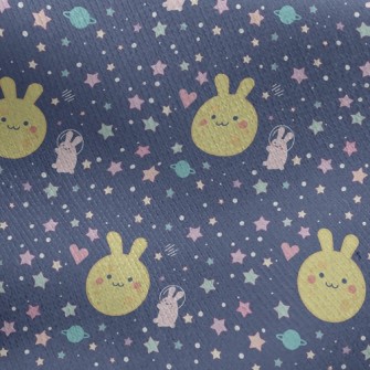 Moon Space Bunny Jersey Backed Fleece