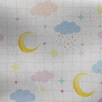 Rainbow Clouds Jersey Backed Fleece