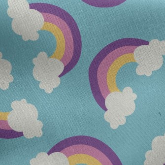 Rainbow Clouds Jersey Backed Fleece
