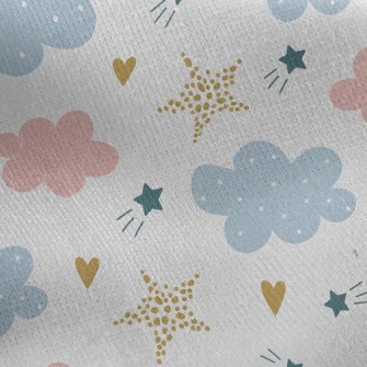 Love Little Clouds Jersey Backed Fleece