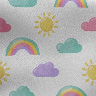 Sunny Rainbow Jersey Backed Fleece