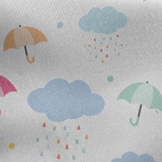 Rainy Day Umbrella Jersey Backed Fleece