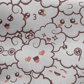 Funny Expression Clouds Jersey Backed Fleece