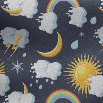 Sun Cloud Rainbow Jersey Backed Fleece