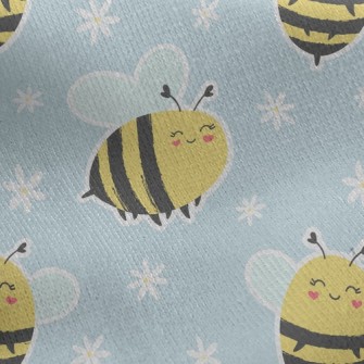 Smiling Loving Bee Jersey Backed Fleece