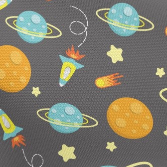 Spaceship And Planet Pongee