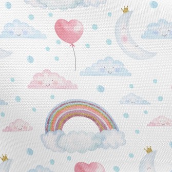Watercolor Rainbow Balloons Pongee