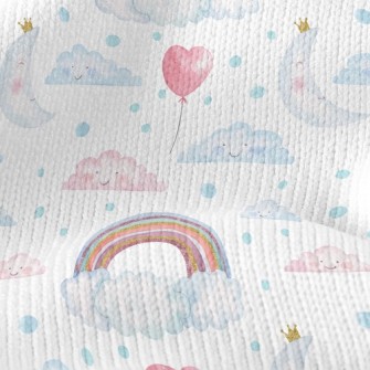 Watercolor Rainbow Balloons Stretch Jersey