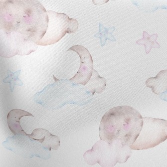 Good Night Moon Stars Lightweight Cotton Poplin