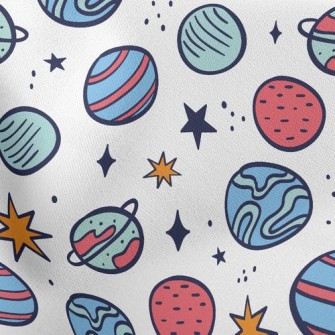 Planets And Stars Lightweight Cotton Poplin