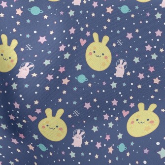 Moon Space Bunny Lightweight Cotton Poplin