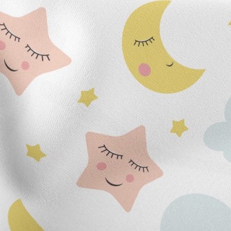 Sleeping Star Moon Lightweight Cotton Poplin