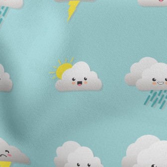 Meteorological Emoticons Lightweight Cotton Poplin